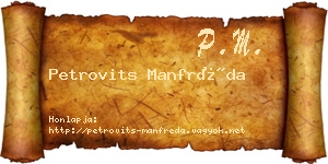 Petrovits Manfréda névjegykártya